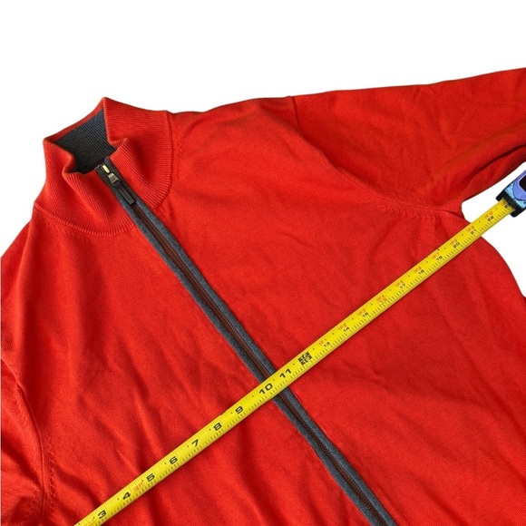 Michael Kors Men's Bold Red Full Zip Collared Bomber Jacket - Picture 7 of 8